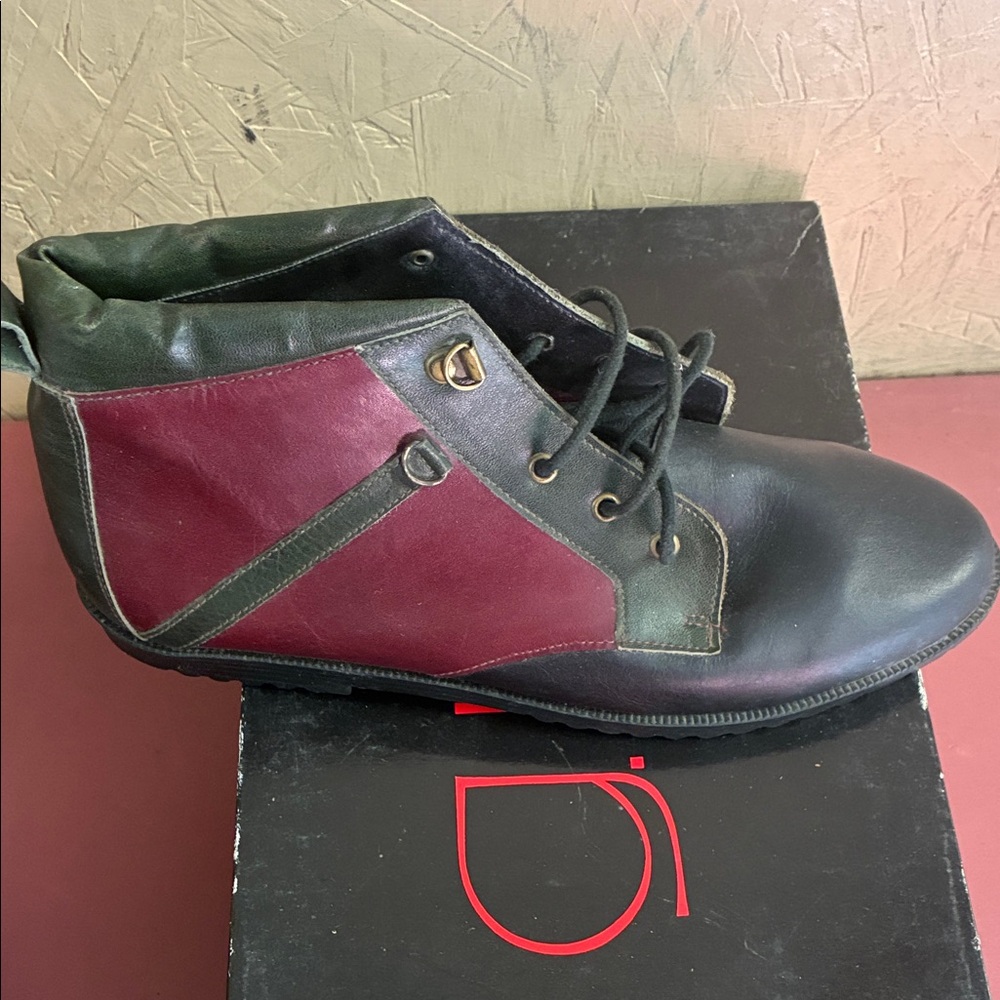 Stylish Black and Burgundy Ankle Boots for women unlined